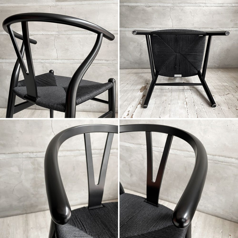 カールハンセン＆サン Carl Hansen & Son CH24 Yチェア ブラックラッカー×ブラックペーパーコード  ビーチ材 日本仕様サイズ ハンス・J・ウェグナー デンマーク 北欧家具 B ♪