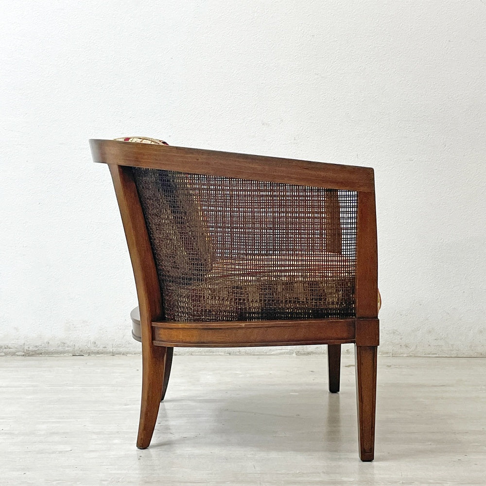 ドレクセルヘリテイジ DREXEL HERITAGE トライユン TRIUNE アップホルスタリーチェア UPHOLSTERY CHAIR ラタン張り USビンテージ A ●