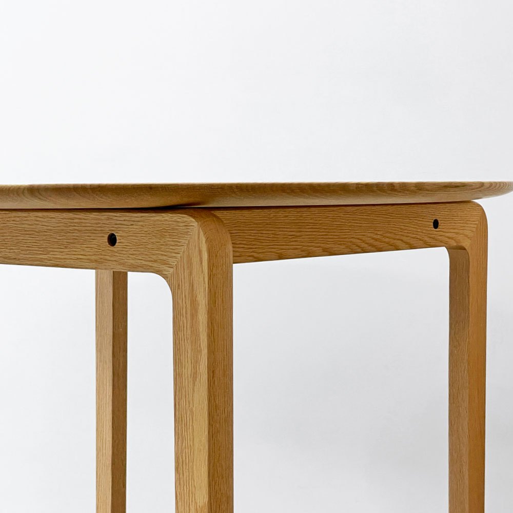 伝統工芸株式会社 DENTO リッショ LISCIO サークル ダイニングテーブル Φ84cm ラウンド オーク無垢材 ナチュラルモダン 定価￥120,000- ●