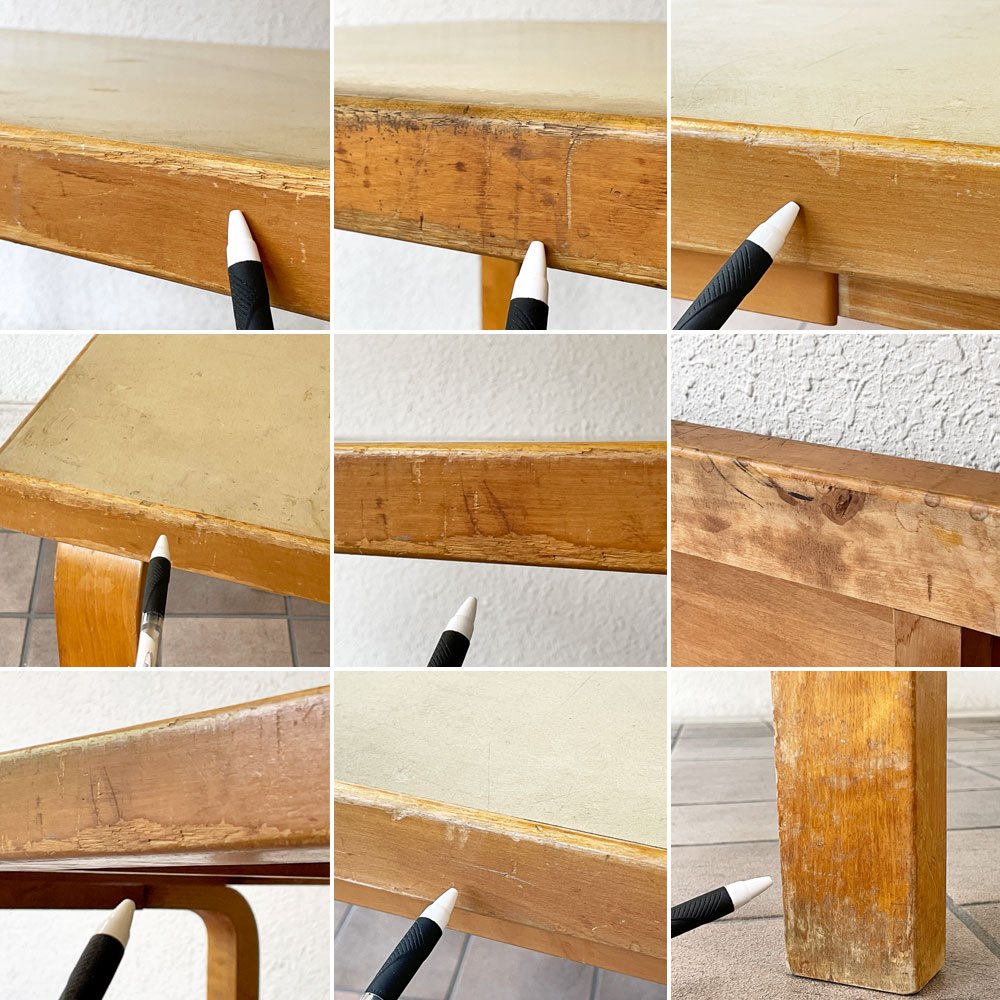 アルテック artek ビンテージ 81A ダイニングテーブル リノリウムトップ アルヴァ・アアルト Alvar Aalto フィンランド 北欧家具 ◇