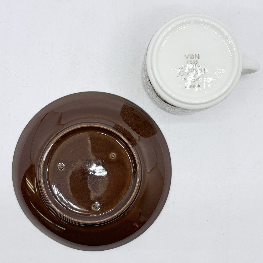 ロールストランド Rorstran ジニア Zinnia カップ＆ソーサー C&S ブラウン スウェーデン 北欧食器 ●