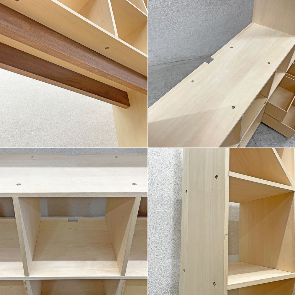 マルゲリータ margherita シェルフ 開口部のある本棚 縦7コマ×横7コマ-223 SHELF-AR-ROOM W240cm 引き出しユニット×3 本棚の中の棚×3個セット 総定価約25万円 〓