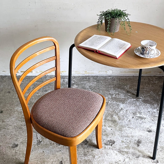 トーネット THONET ライターチェア leiter chair ダイニングチェア ベントウッド ラダーバック ファブリックシート 木製 W44cm ビンテージ ■