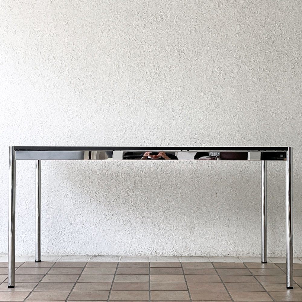 USMモジュラーファニチャー USM Haller ワーキングデスク ダイニングテーブル W150×D75×H74cm アジャスター パールグレーラミネート(ホワイト) 高さ調整機能付 A ◇