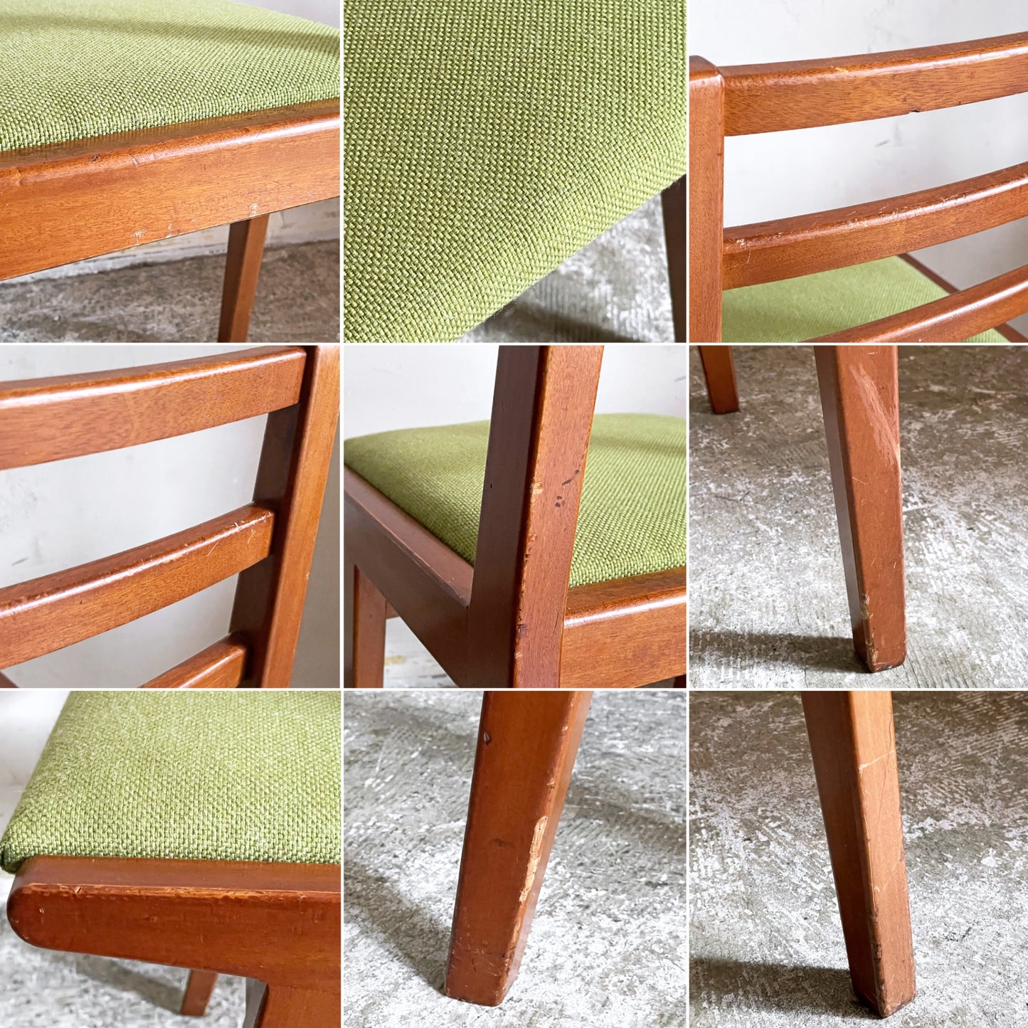 UKビンテージ UK Vintage ラダーバック ダイニングチェア ファブリックシート 英国家具 ■