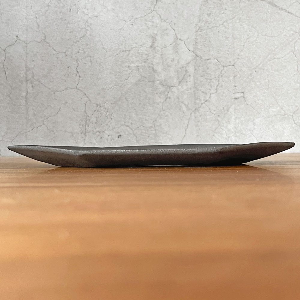 安福由美子 錆八角皿 中 W26cm 現代作家 ♪