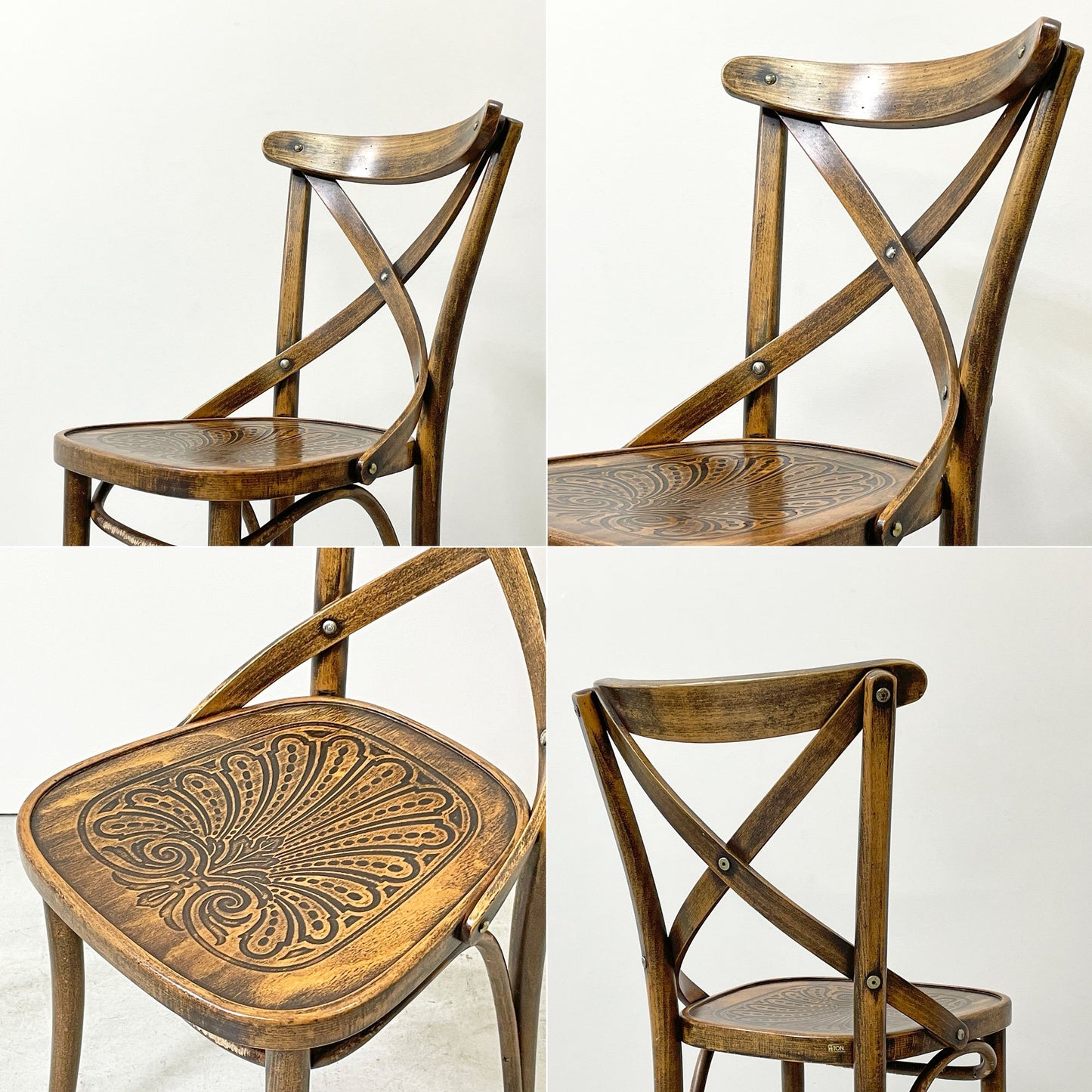 トン TON クロスバック ベントウッドチェア CrossBack Bentwood chair ダイニングチェア 曲木椅子 ビーチ材 チェコ製 ●