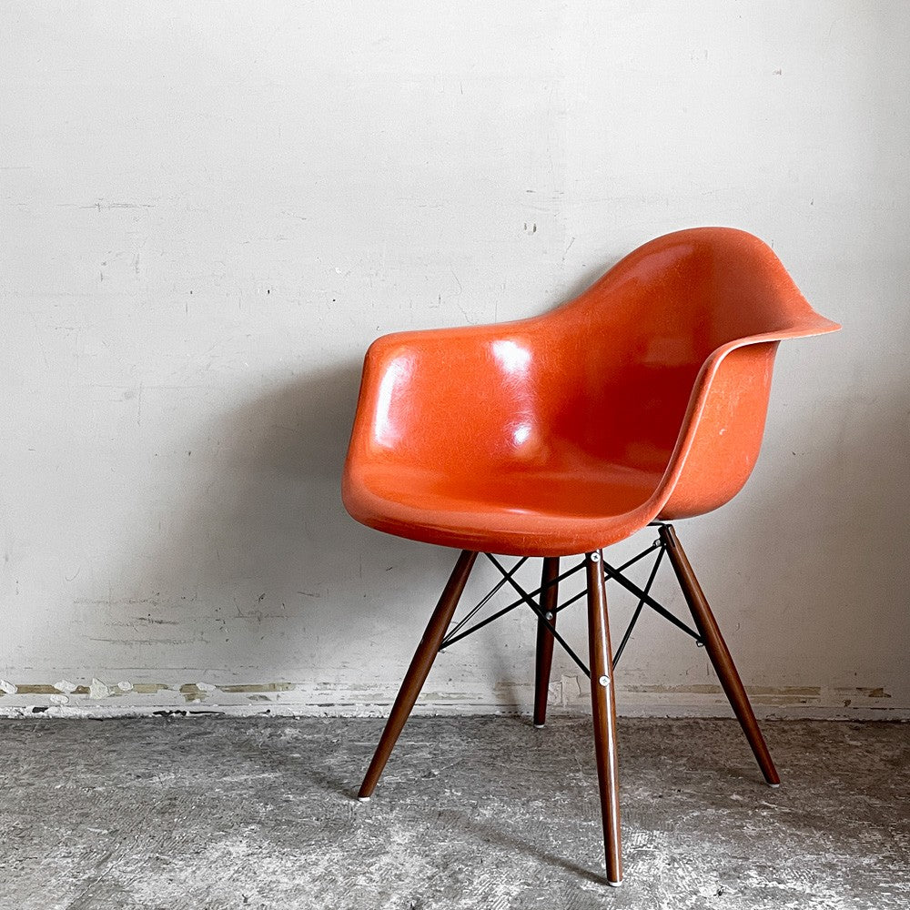 ハーマンミラー Herman Miller アームシェルチェア セカンド 2nd FRP レッドオレンジ ドゥエルレッグ  C&Rイームズ ミッドセンチュリー ■