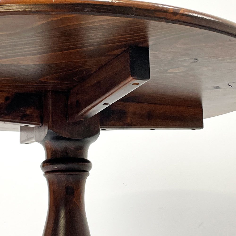 クラシカルデザイン Classical Design ダイニングテーブル ラウンド Φ90cm 木製 ダークブラウン 一本脚 レトロ家具 ●