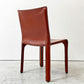 カッシーナ Cassina キャブチェア 412 CAB CHAIR アームレス 最高級本革 赤茶 マリオ・ベリーニ MoMA 永久展示品 イタリアモダン A ●