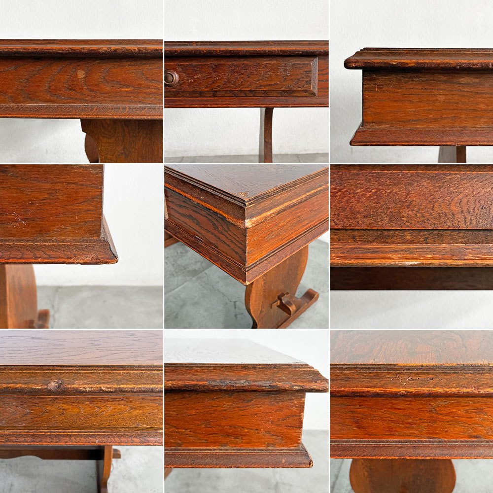 三越家具 ブルージュ Brugge オーク無垢材 ダイニングテーブル W120cm 4ドロワー 英国カントリースタイル 現カントリーハウス ビンテージ 〓