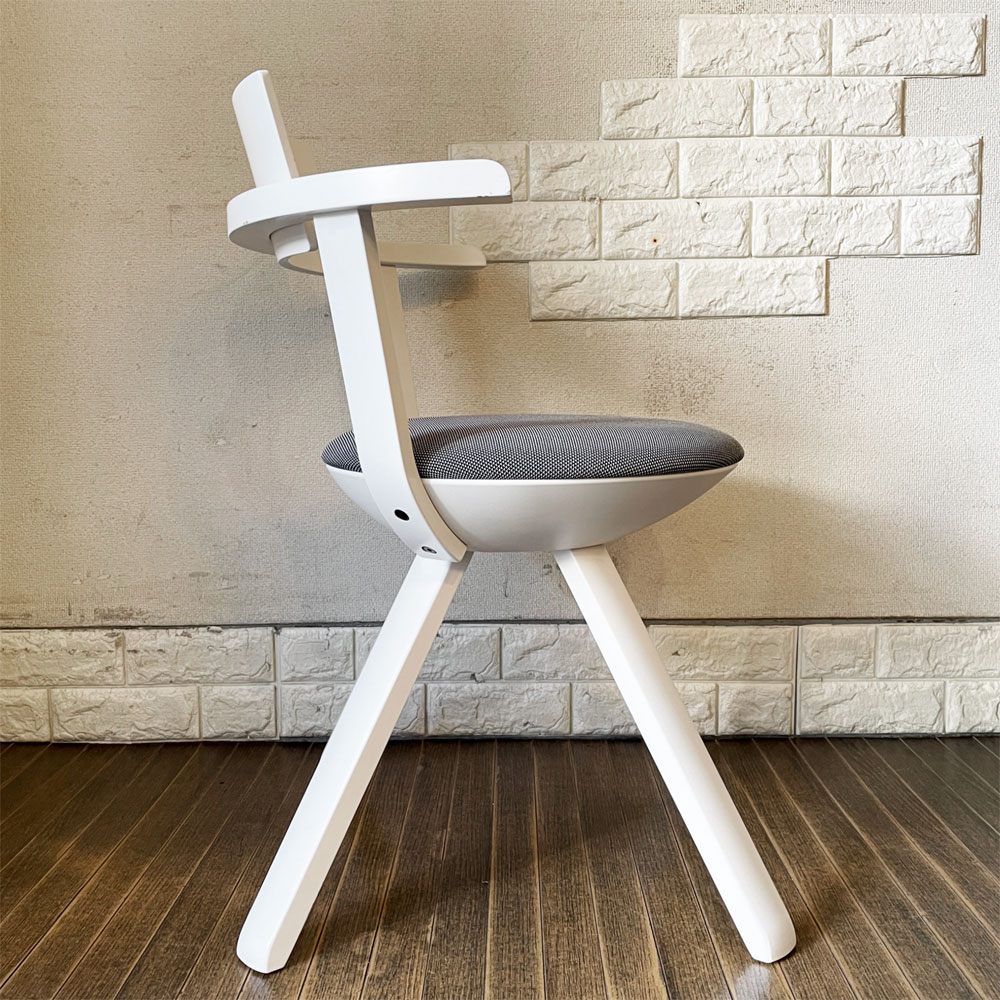 アルテック artek ライバルチェア Rival Chair 回転式チェア ホワイトラッカー ファブリック座面 ダイニングチェア デスクチェア コンスタンチン・グルチッチ 定価￥139,700- ◎