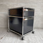 ユーエスエムハラー USM Haller モジュラーファニチャー Modular Furniture ハラーシステム デスクワゴン ロールボーイ 2ドロワー ブラック 鍵付 トレイ付 ♪