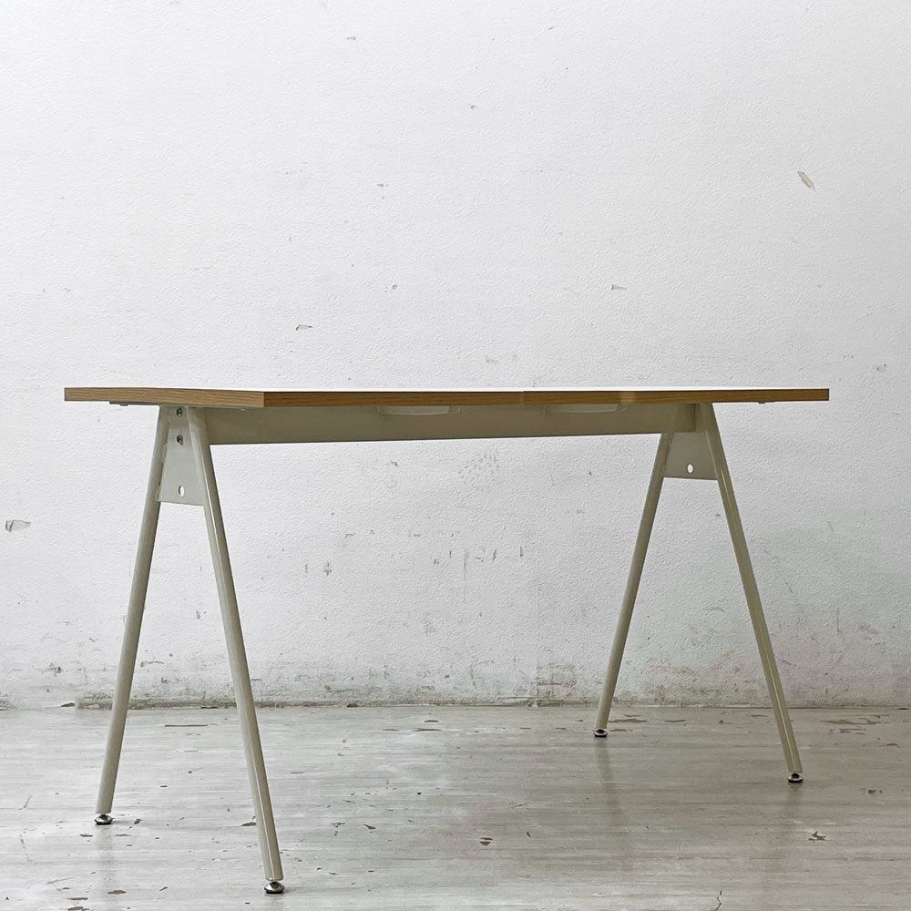ジャーナルスタンダードファニチャー journal standard Furniture コンパスレッグデスク COMPASS LEG DESK ワークデスク W120cm メラミントップ アイボリー ●