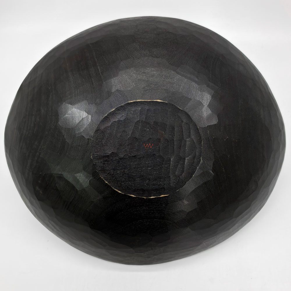 三谷龍二 黒い器 漆ボウル オーバル 30×26.5×6cm 山桜 黒拭き漆 木の器 現代作家●
