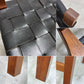 北の住まい設計社 KITANOSUMAISEKKEISHA ラスティック チェア RUSTIC CHAIR アームチェア レザー 本革  ブラック カエデ x ナラ材 廃番 A ●