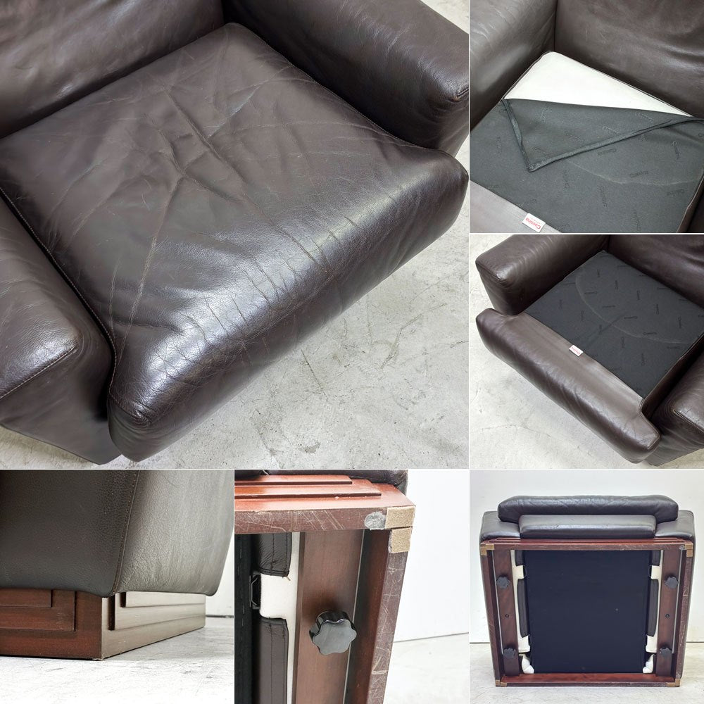 Cassina カッシーナ 622 IMPERIAL TOKYO インペリアルトーキョー 1人掛けソファ 1PSOFA 本革 帝国ホテル フランク・ロイド・ライト 廃番 ●