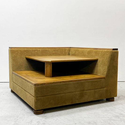トラックファニチャー TRUCK FURNITURE HNSOFA コーナーテーブル ナラ材 無垢材 F-21 グリーンコーデュロイ 定価￥476,740- ●