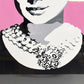 コンラッドリーチ CONRAD LEACH オードリー・ヘップバーン Audrey Hepburn シルクスクリーン アートフレーム ポスター ポップアート 28/30 希少 40×81cm(スクリーンサイズ) 額装品 ピンク ●