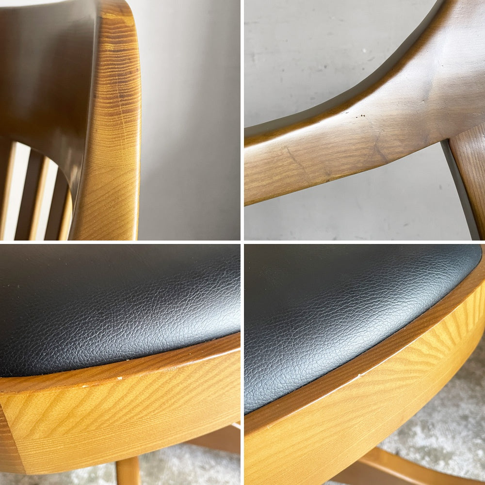 アクメファニチャー ACME Furniture ショーウォーカー SHAW-WALKER デスクチェア アームチェア アッシュ材 PVCレザー キャスター 昇降 リクライニング USビンテージスタイル ■