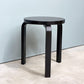 アルテック artek スツール60 オールブラック ラッカー 3本足 アルヴァ・アアルト フィンランド バーチ材 北欧家具 ◎
