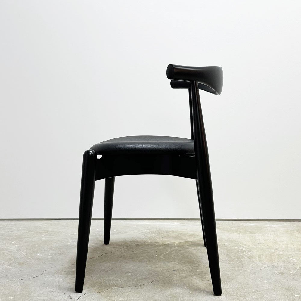 カールハンセン＆サン Carl Hansen & Son CH20 エルボーチェア オールブラック ビーチ材 レザー ハンス・J・ウェグナー 美品 ●