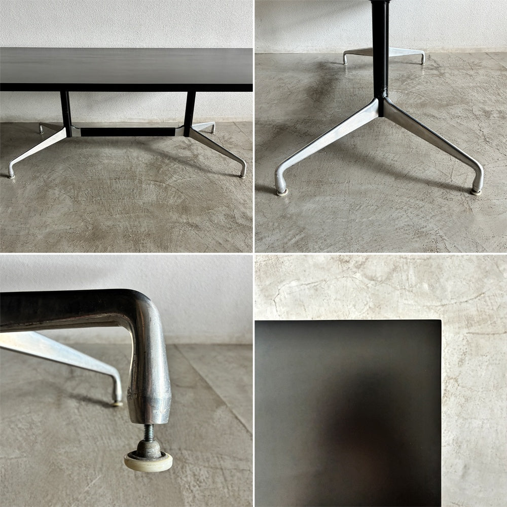 ハーマンミラー Herman Miller イームズ Eames セグメンテッドベース レクタンギュラー テーブル W230×D110×H71cm ブラック ビンテージ ダイニングテーブル デスク ミーティングテーブル オフィス 会議用 参考価格65万円～ 〓