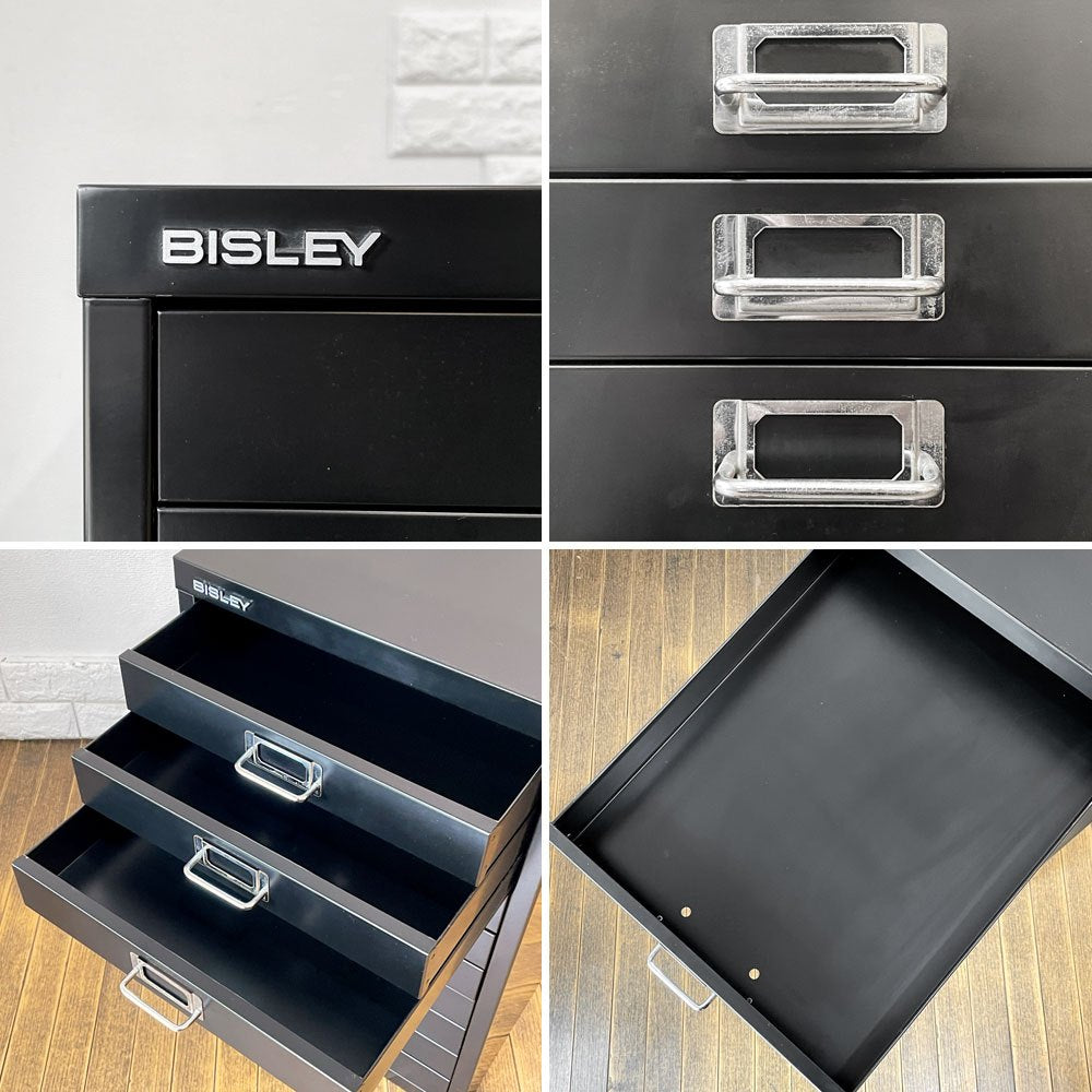 ビスレー BISLEY ベーシック BASICシリーズ BA3/10 A3 キャビネット デスクワゴン 抽斗10杯 ブラック オフィス家具 英国 ◎
