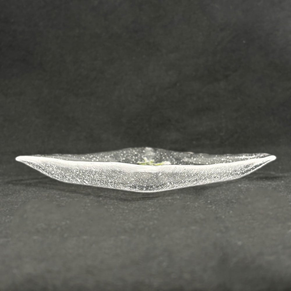 岡田多恵 ガラス 角皿 スクエアプレート パートドヴェール 花 14cm 現代作家 C ●