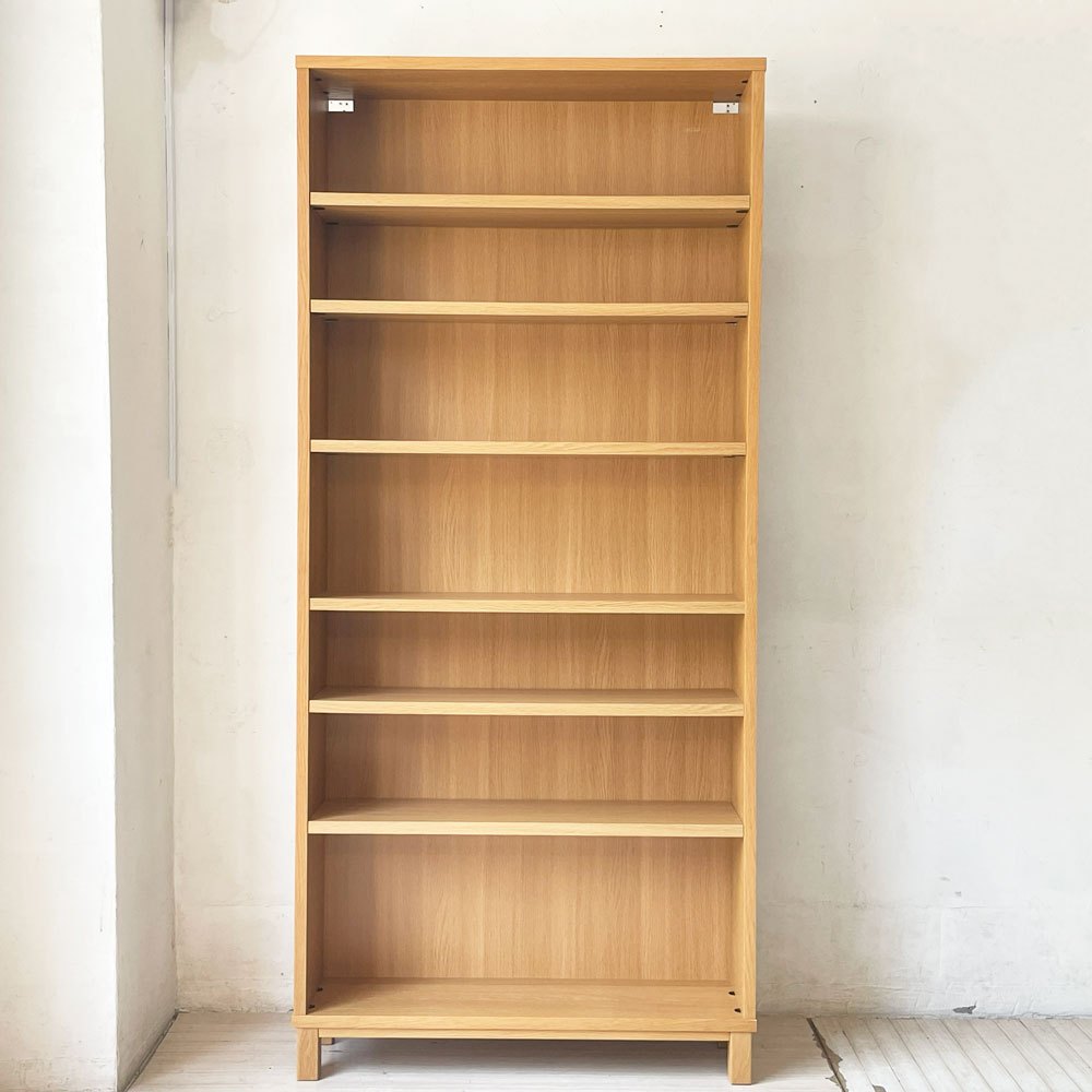 無印良品 MUJI オーク材 薄型ラック ワイド大  7段 本棚 ブックシェルフ 廃番 参考定価24,900円 ★