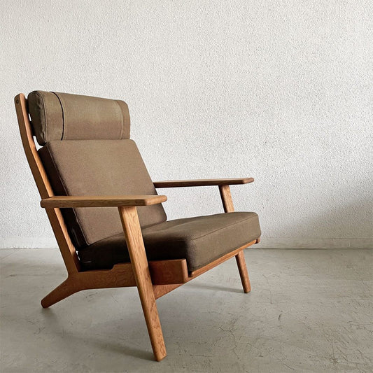 ゲタマ GETAMA GE290A イージーチェア ハイバック 1Pソファ オーク材フレーム オリジナルファブリック ブラウン系 ハンス・J・ウェグナー デンマーク 北欧ビンテージ 〓