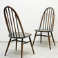 アーコール Ercol クエーカーチェア ダイニングチェア ハイバック オールドコロニアル ブラウン エルム材 × ビーチ材 UKビンテージ 英国家具 A ●