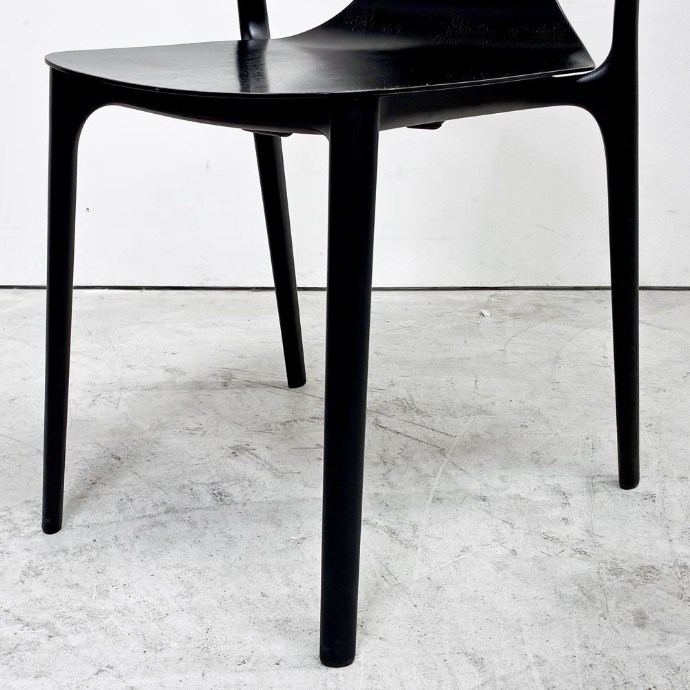 ヴィトラ Vitra ベルヴィルチェア Belleville Chair アームレスチェア ダイニングチェア スタッキングチェア アッシュ材 ブラック ロナン & エルワン・ブルレック B ●