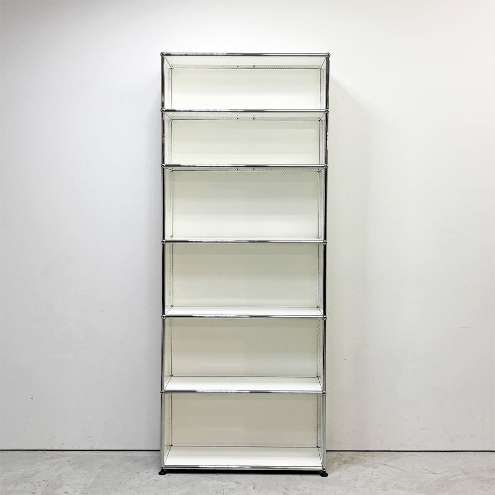 ユーエスエムハラー USM Haller モジュラーファニチャー ハラーシステム キャビネット オープンシェルフ 本棚 飾り棚 1列6段 ピュアホワイト スイス ●