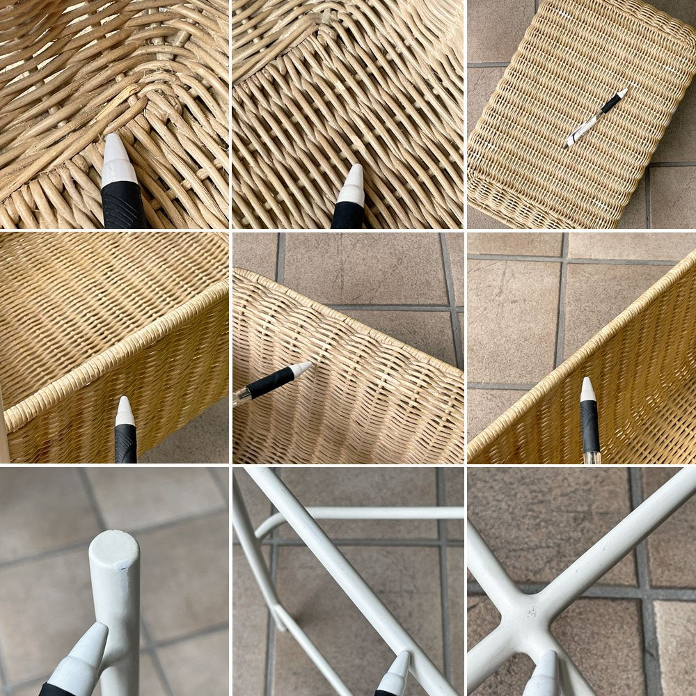 イデー IDEE ワラビー WALLABY バスケットスタンド BASKET STAND ラタン スチール ホワイト 廃番仕様 現行定価49,900円 ◇