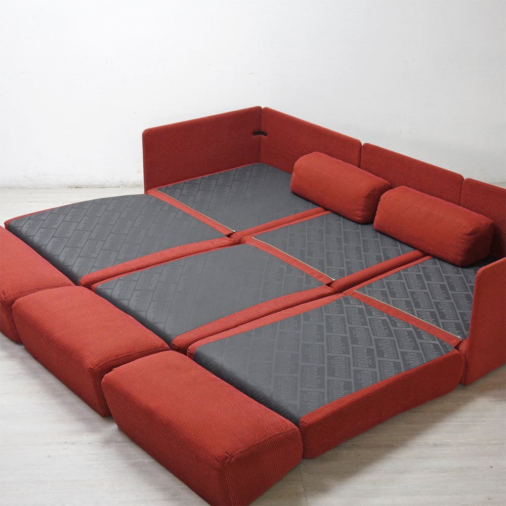 デセデ de sede モジュラー ソファベッド modular Sofa bed DS-76 セパレート 3Pソファ レッド モビリア取扱 ●