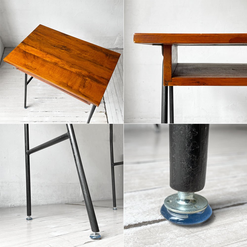 ジャーナルスタンダードファニチャー journal standard furniture サンク SENS リメイク PCデスク オーク 無垢材 × アイアン インダストリアル 廃番 ★