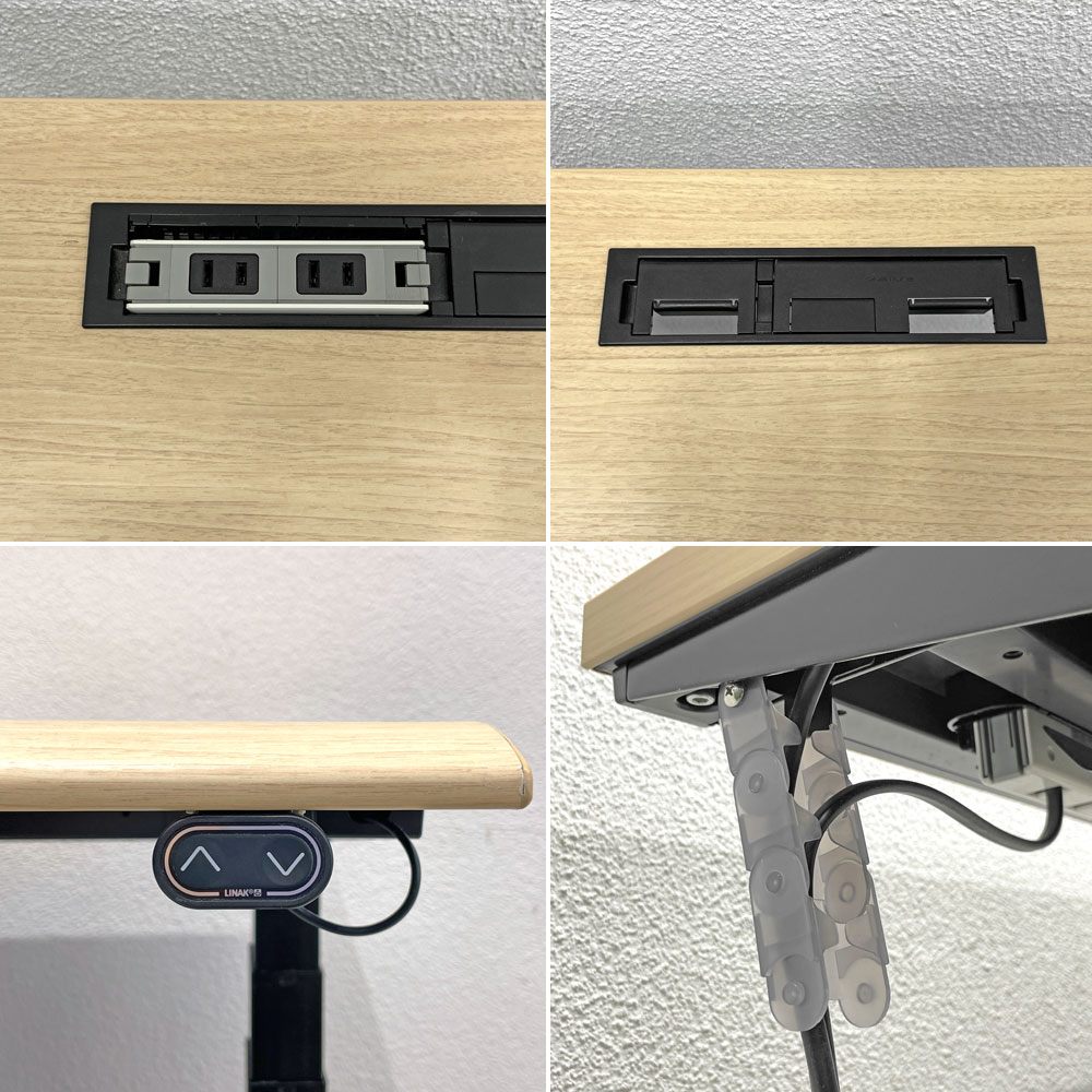 オカムラ okamura スイフト Swift デスク 電動昇降式 プライズウッドミディアム×ブラックベース デスク カウンター 〓