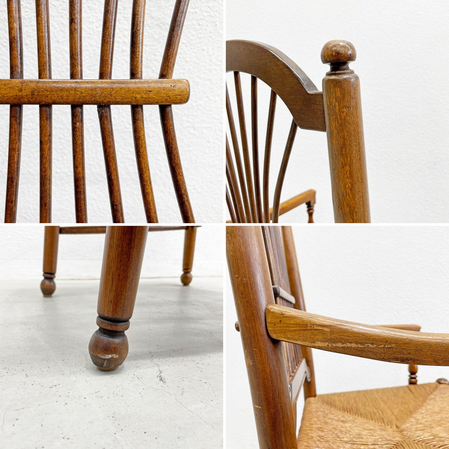イーセンアーレン ETHAN ALLEN ウィートバック アームチェア ダイニングチェア ビンテージ クラシカルデザイン 〓