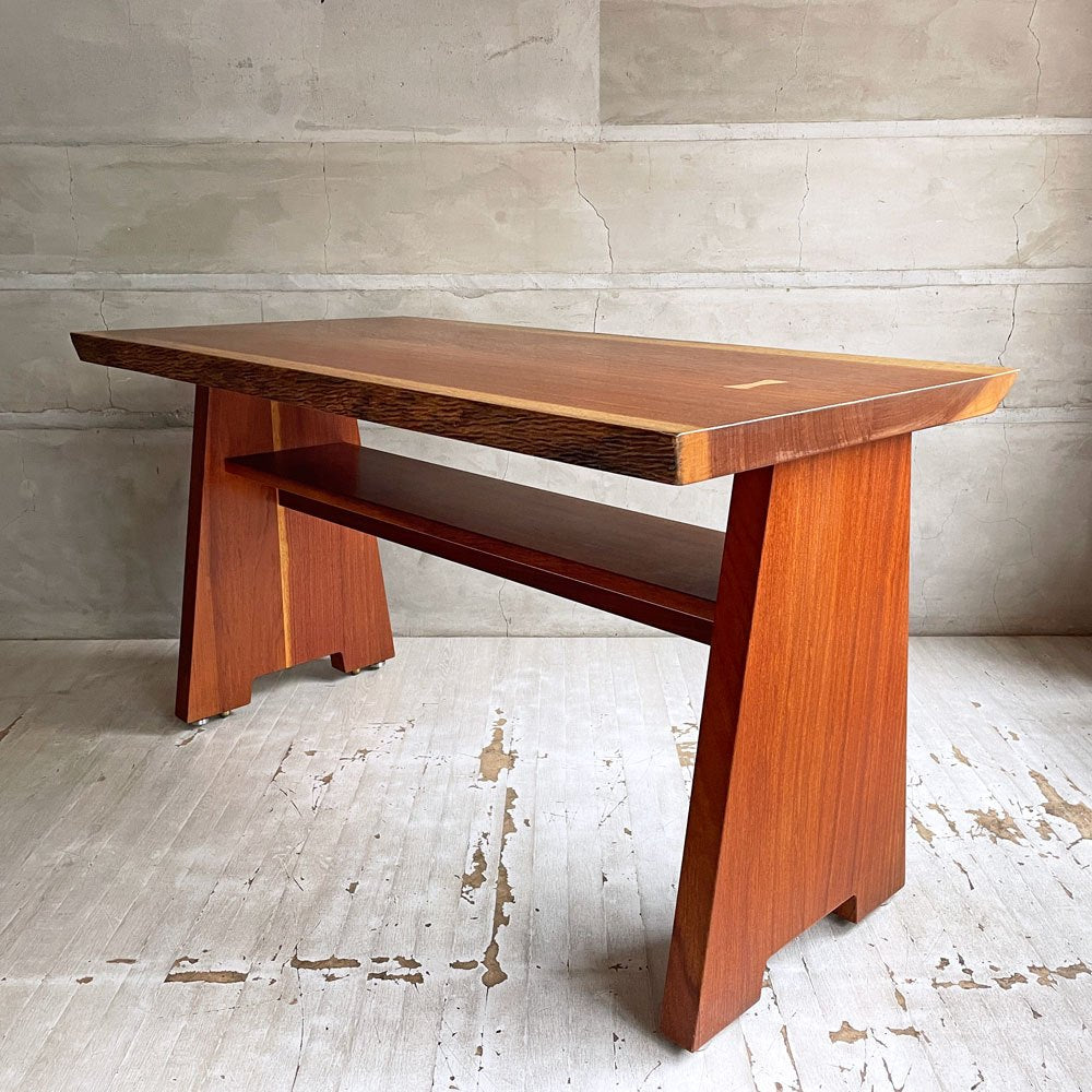 クラフトファニチャー Craft furniture ダイニングテーブル ウォールナット無垢材 耳付き 天然木 アジャスター付き W130cm ♪