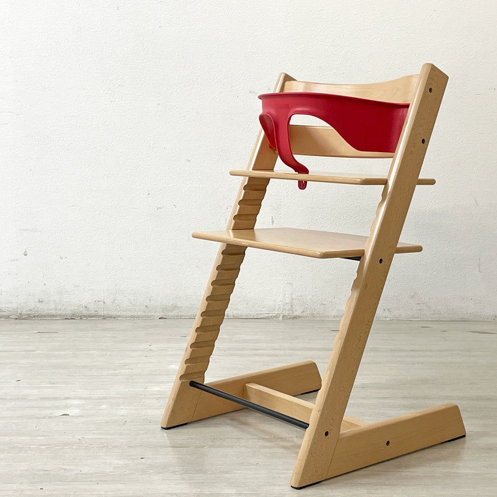 ストッケ STOKKE トリップトラップ TRIPP TRAPP ベビーチェア キッズチェア ナチュラル S/N無し  プラスチックガード付 ノルウェー 北欧家具 ●