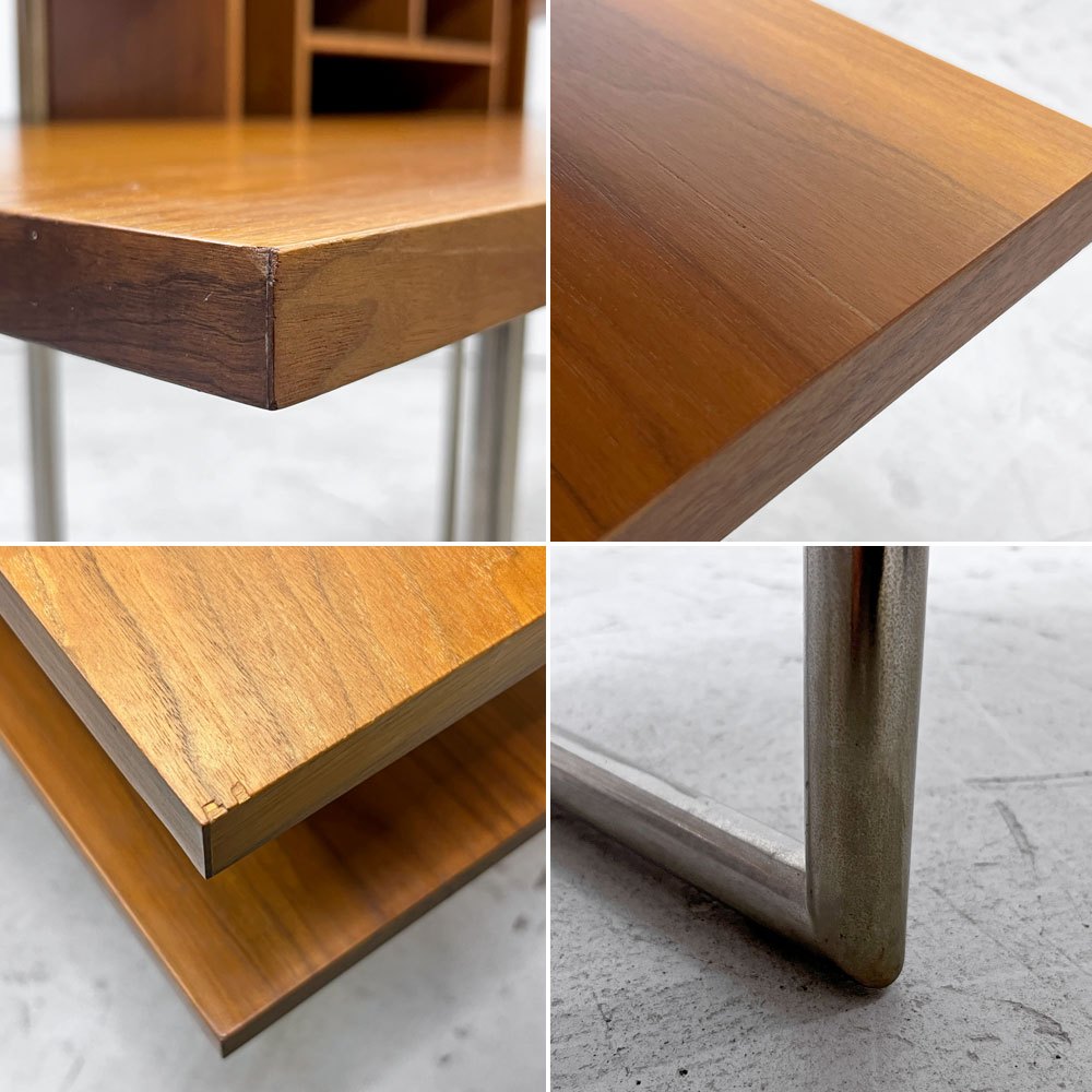 ザ・コンランショップ THE CONRAN SHOP アイリーンデスク EILEEN ウォールナット材 収納棚付 スチール脚 モダンデザイン ●