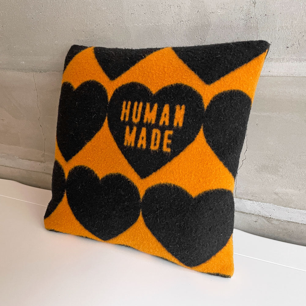 ヒューマンメイド HUMAN MADE ハートチェッククッション HEART CHECK CUSHION オレンジ×ブラック ♪