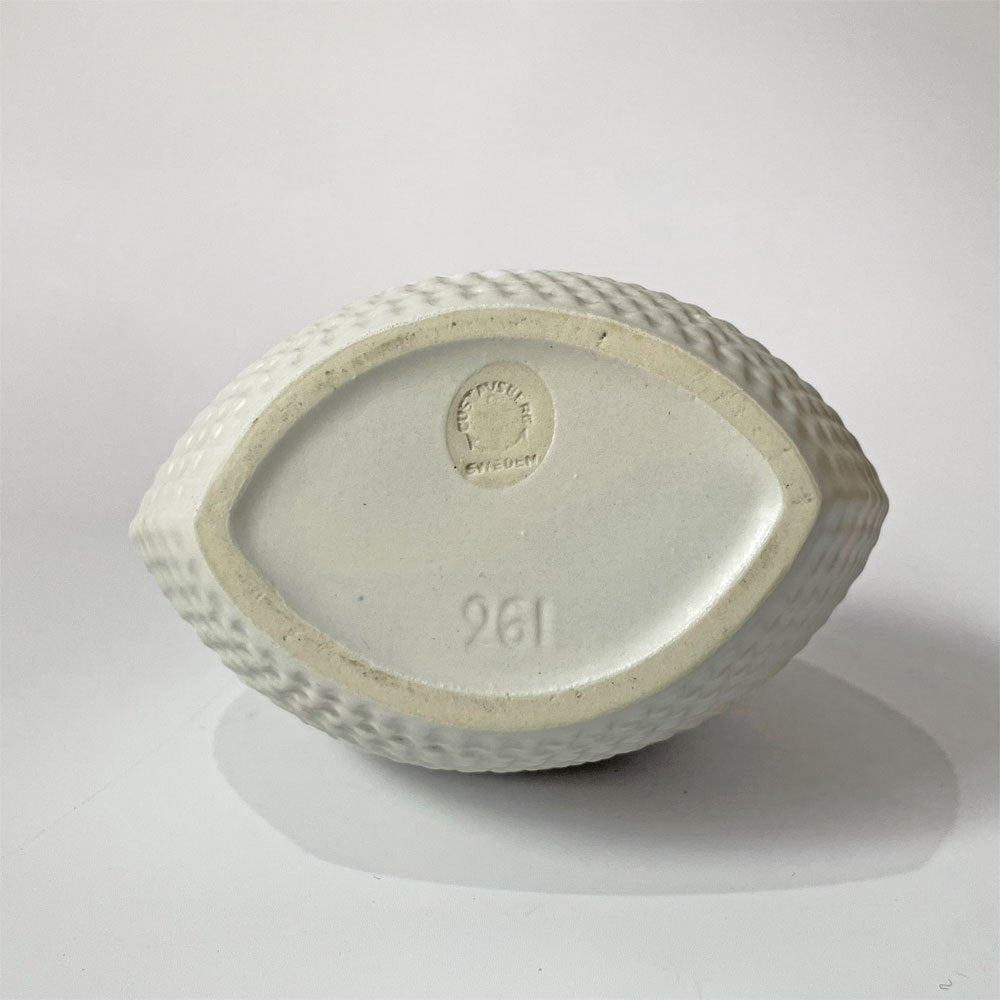 グスタフスベリ GUSTAVSBERG レプティル Reptil フラワーベース 花瓶 スティグ・リンドベリ Stig Lindberg 北欧 ビンテージ ホワイト ★