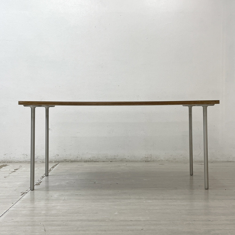 イデー IDEE バリエーションテーブル VARIATION TABLE ダイニングテーブル ワークテーブル ラミネート天板 ライトブルー スチール 希少 廃番 A ●