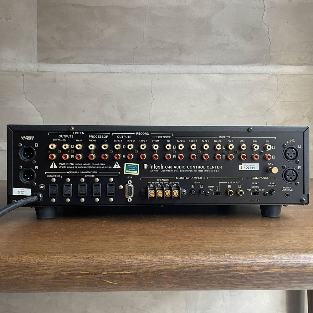 マッキントッシュ McIntosh C40 プリアンプ コントロールアンプ コントロールセンター オーディオ 名機 正規輸入品 ♪