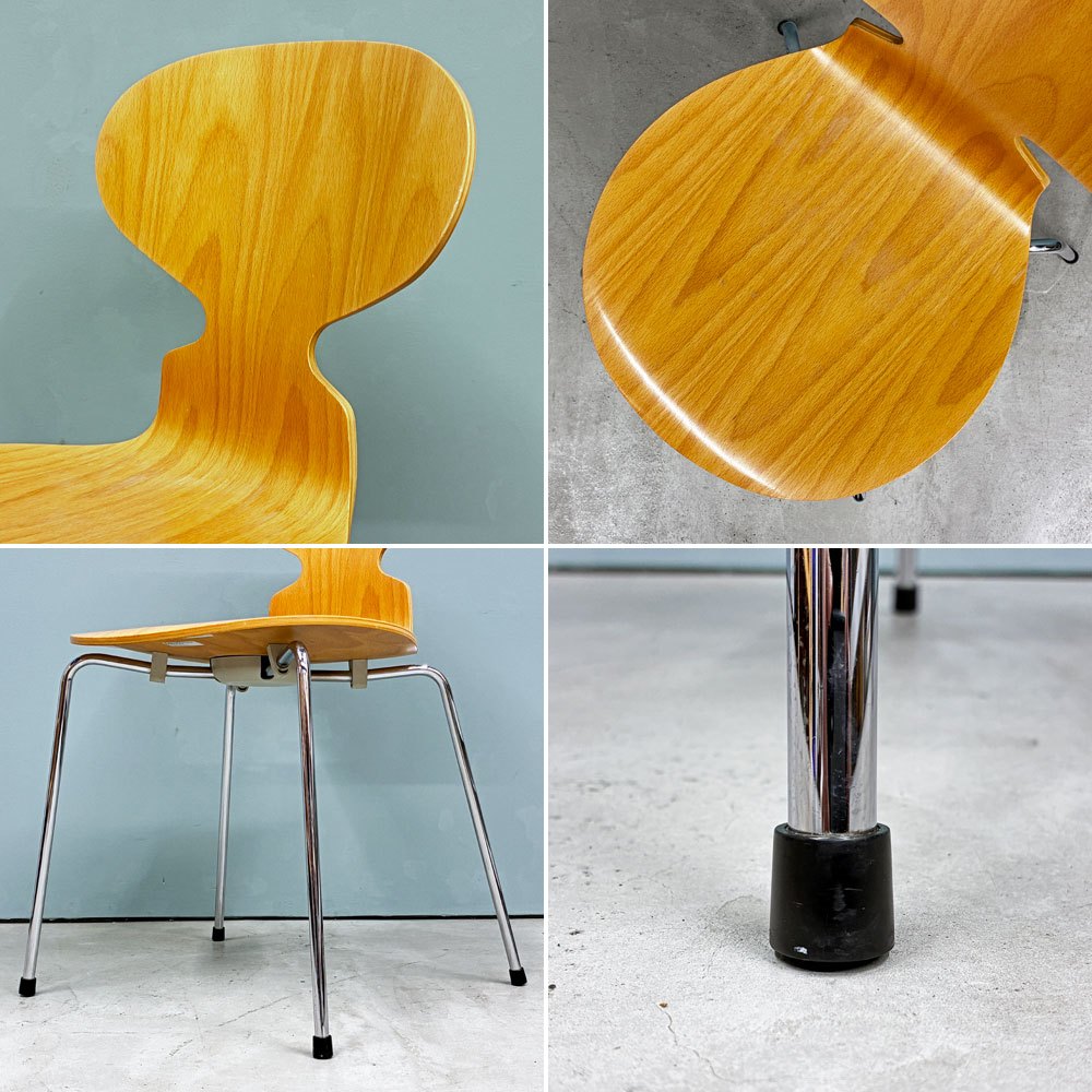 フリッツハンセン Fritz Hansen アントチェア 4本脚 ナチュラルビーチ ラッカー アルネ・ヤコブセン 北欧家具 ◎