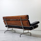 ハーマンミラー Herman Miller イームズソファ Eames Sofa 3シーター ウォールナット材 レザー ブラック C&R. イームズ ミッドセンチュリー ●