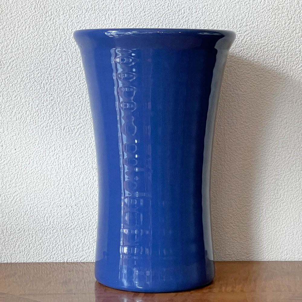 バウアーポタリー Bauer Pottery リングウェア ベース Ringware Vase 11inch ブルー 花瓶 アメリカ 参考価格約19,800円 ◇