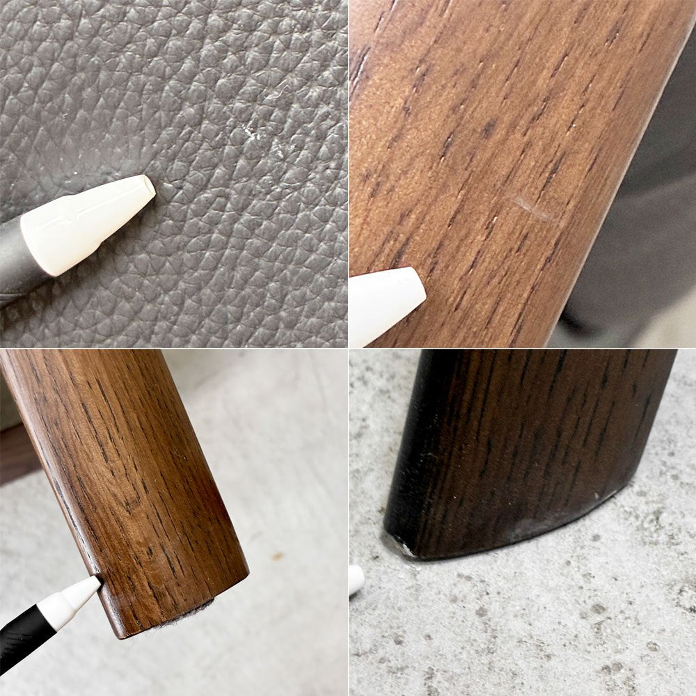 カリモク karimoku ZU6203 3シーター ソファ ハイバック 本革 ブラック オーク材 モカブラウン W194cm 定価￥420,200- ●